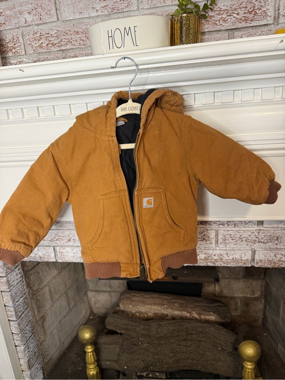 Carhartt Kids' Tan Hooded Puffer Jacket